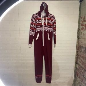Sweatshirt onesie with pockets and hood